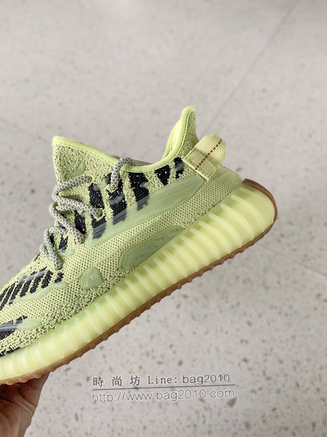Adidas男女椰子鞋 阿迪達斯夜光椰子350 Adidas Yeezy Boost 350 v3水滴檸檬黃  xhn1557